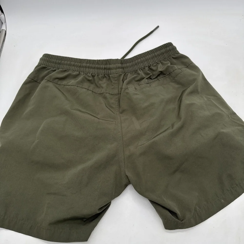 Forever 21 Elastic Waist Shorts Men's Size M - Army Green Cargo Zip Pockets - Picture 6 of 8